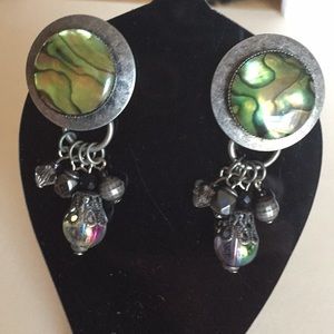 Dangle cluster pierced earrings as post